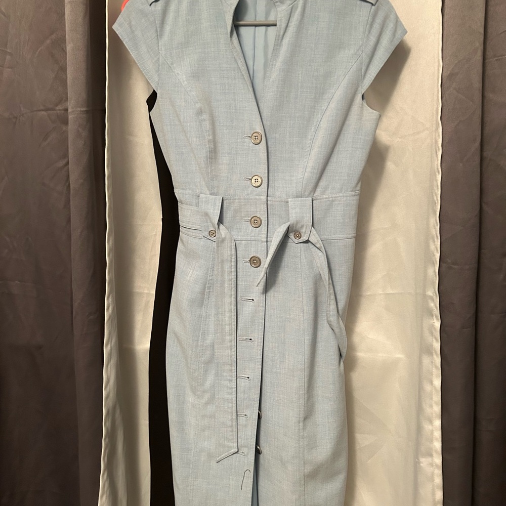 CALVIN KLEIN NEW Women's  Blue Tie-waist Linen